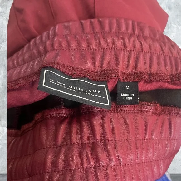 New G by Giuliana Black Label Faux Leather Ponte Jogger size M - Picture 5 of 6